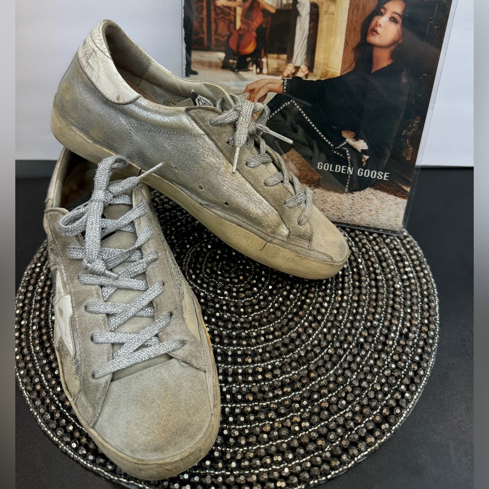 Golden Goose Superstar Exclusive Silver & Grey - Size 7